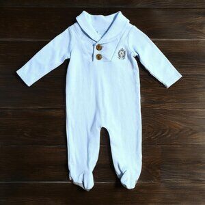 Edgehill Collection Blue Crest Elbow Pads Footie Size 3m